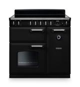 Rangemaster,CLA90EIBL/C, Classic 90 CLA90EIBL/C 90cm Induction Range Cooker 5 Zones Boost 2 Fanned Ovens Separate Grill A Energy, Black &amp; Chrome image