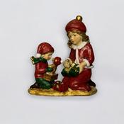 Christmas kids opening gifts 8.5x9cm image