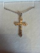First communion sterling silver crucifix necklace image