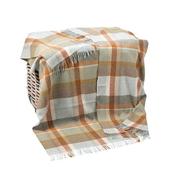 Merino Lambswool Blanket Green Rust Mustard Plaid image