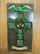 Ceramic Hanging Ornament Irish Blessing Cross Green