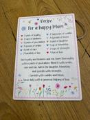 Recipe For A Happy Mum wooden Floral Plaque
