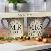 Set of 2 White Mugs - 25 Years image