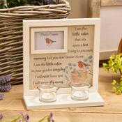 ROBIN FLORAL SENTIMENT PHOTO FRAME TEALIGHT HOLDER