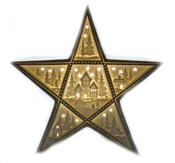 Porcelain Christmas Star with LED 25x10.5x25cm image