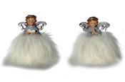 Medium Silver/grey Angels with faux fur 2 ass