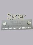 SISTER CUTOUT BLOCK GREY WOOD