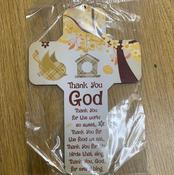 wood cross 6" / Thank You God