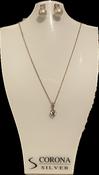 Silver pendant CZ Rose Plating