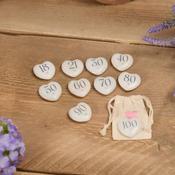 40th Birthday Marble Stone Key Ring