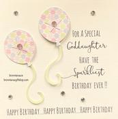 Handmade Happy Birthday Goddaughter Card Balloons