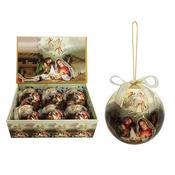 Set of 6pcs 75mm Baubles w/nativity scene in a rectangular gift box image