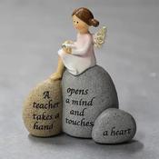 Angel Teacher on stone 8.5x9cm4.5