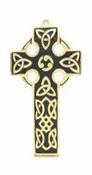 Brass Celtic Cross Flat Med Black