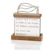 FOOD &amp; WINE PLAQUES GREY WOOD TRIM