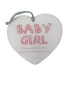 Baby Girl Ceramic Heart Plaque