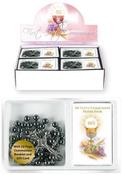Communion Rosary/Imit.Hematite With Book   (C6057)