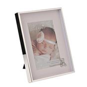 Pink Mount 4" x 6" - Bambino Silver Finish Frame - Teddy &amp;
