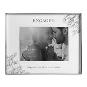Silver Foil Floral Detail Frame 7" x 5" Engaged-Happily.. image
