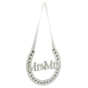 Amore Silver Plated with Crystals Horse Shoe "Mr &amp; Mrs"