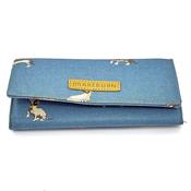 SAUSAGE DOG FOLD OVER PURSE BLUE ONE SIZE