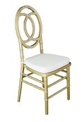 Chanel Chair - Gold with White Seat Pad