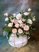 White Handbag flower arrangement