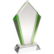 Clear Glass Arrowhead Plaque with Green Sides image