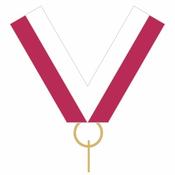 10mm Clip On Ribbon - Maroon &amp; White image
