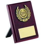 Rosewood Plaque And Gold Trim Trophy image