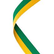 22mm Clip On Ribbon - Green &amp; Yellow image