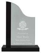 Black &amp; Clear Curved Crystal Plaque
