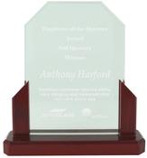 Jade Glass Plaque With Wood Base image