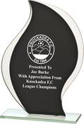 Black Curved Glass Plaque With Mirror Edges image