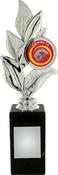 Silver Leaf Design Trophy On Black Base image