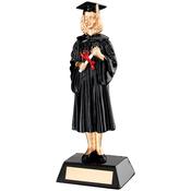 Gold Resin Female Graduate Trophy image