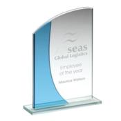 Jade Blue &amp; Clear Glass Plaque 	 image