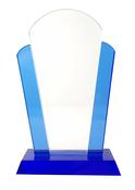 Blue And Clear Rounded Glass Plaque image