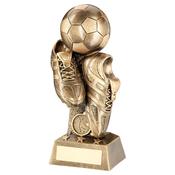 Gold Football and Boots on Column Riser image
