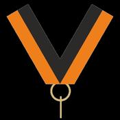 10mm Clip 0n Ribbon - Black &amp; Orange image