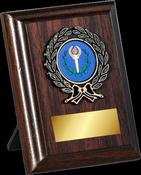Walnut Black &amp; Gold Trim Plaque image