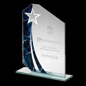 Jade Glass Plaque with Striking Marble Design