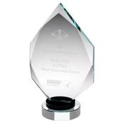 Clear Glass Diamond on Black and Clear Round Base image