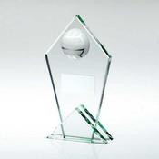 Jade Glass Pointed Plaque with Half Gaelic Football image