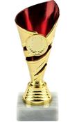 Gold/Red Cup on White Marble Base