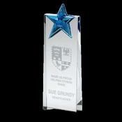 Clear Glass Wedge with Blue Glass Star