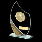 Gold Glass Plaque with Gold Trim