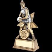 Female Netball Figure with Star Backing