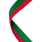 10mm Clip On Ribbon - Red &amp; Green image