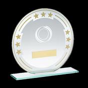 Jade Glass Round Plaque with Gold Detail